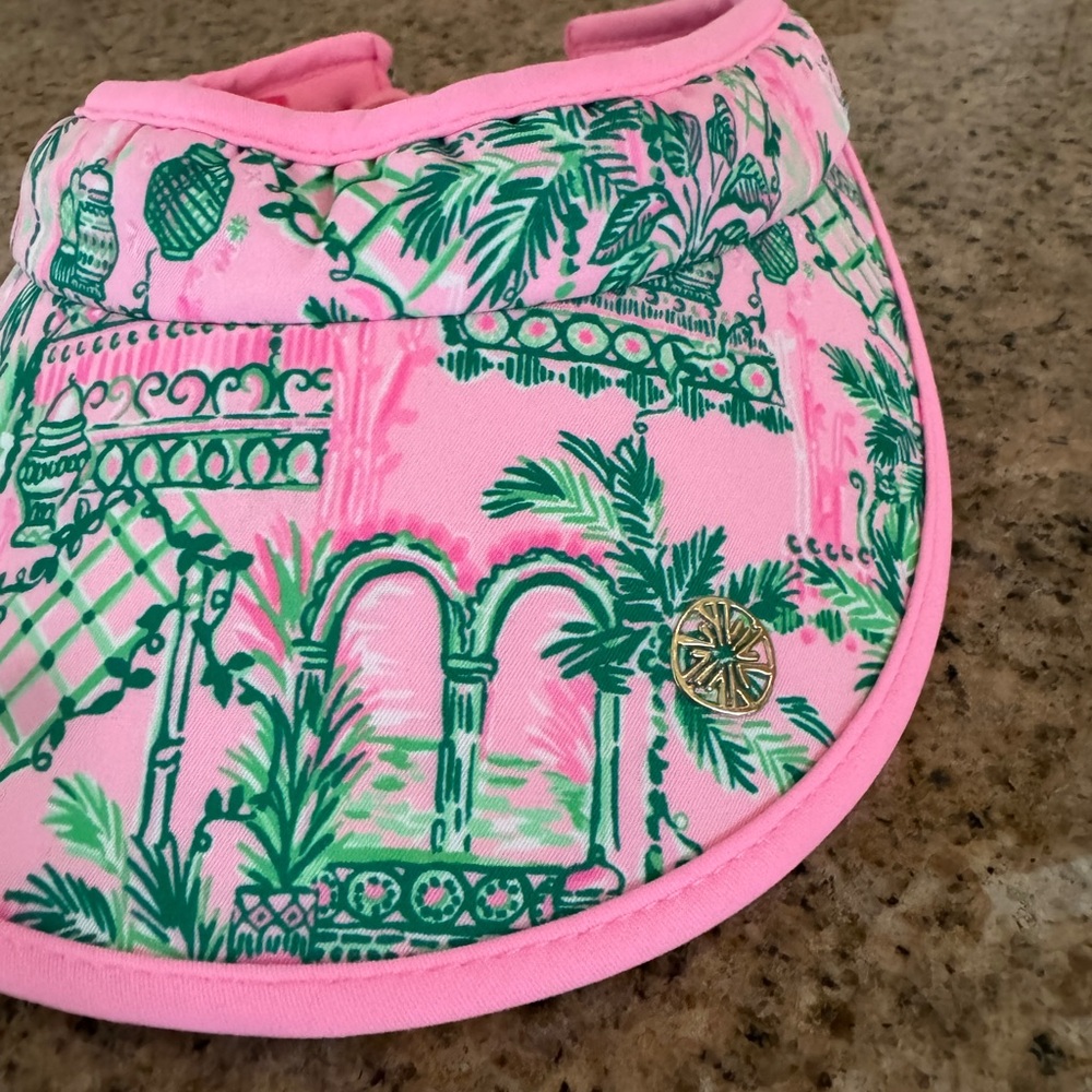 Lilly Pulitzer Women’s Visor Hat Pink Green Print - Picture 2 of 6